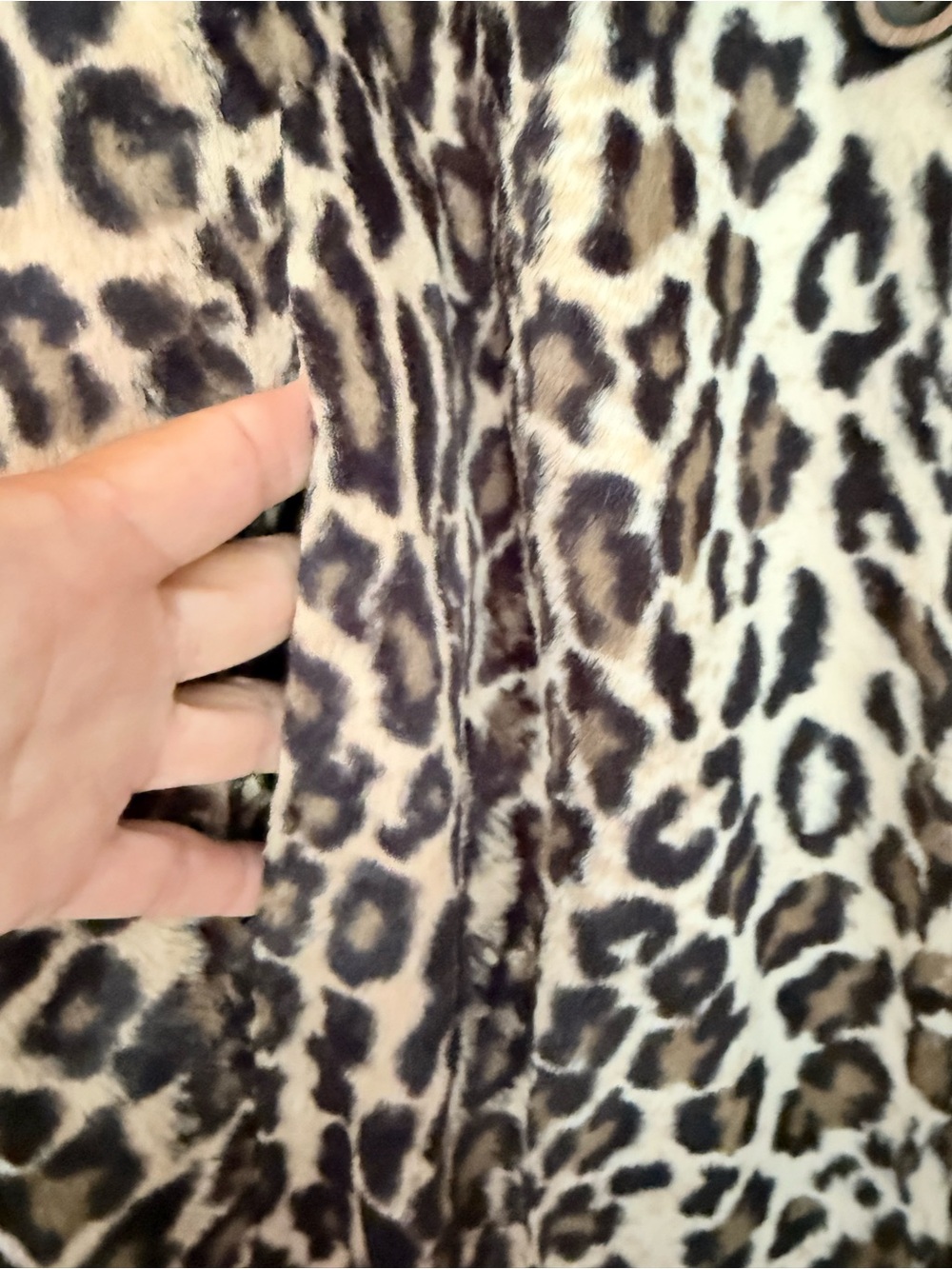 Chico's Leopard Print Faux Fur Coat - Cream, Brown, & Black